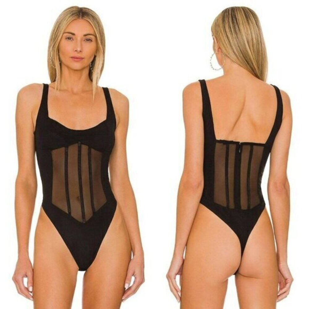 h:ours Delphine Bodysuit - Black